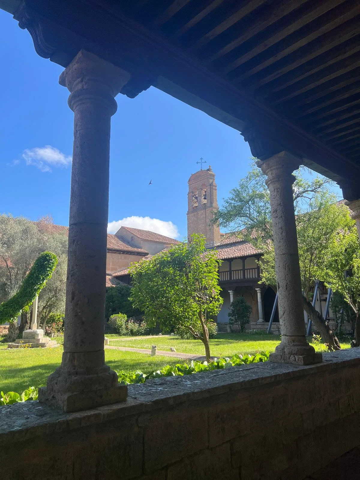 Bell tower of the Monastery of Sancti Spiritus el Real from the cloister